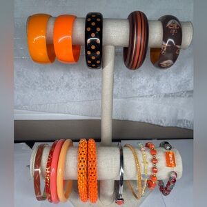 Orange bangle bracelet lot bundle